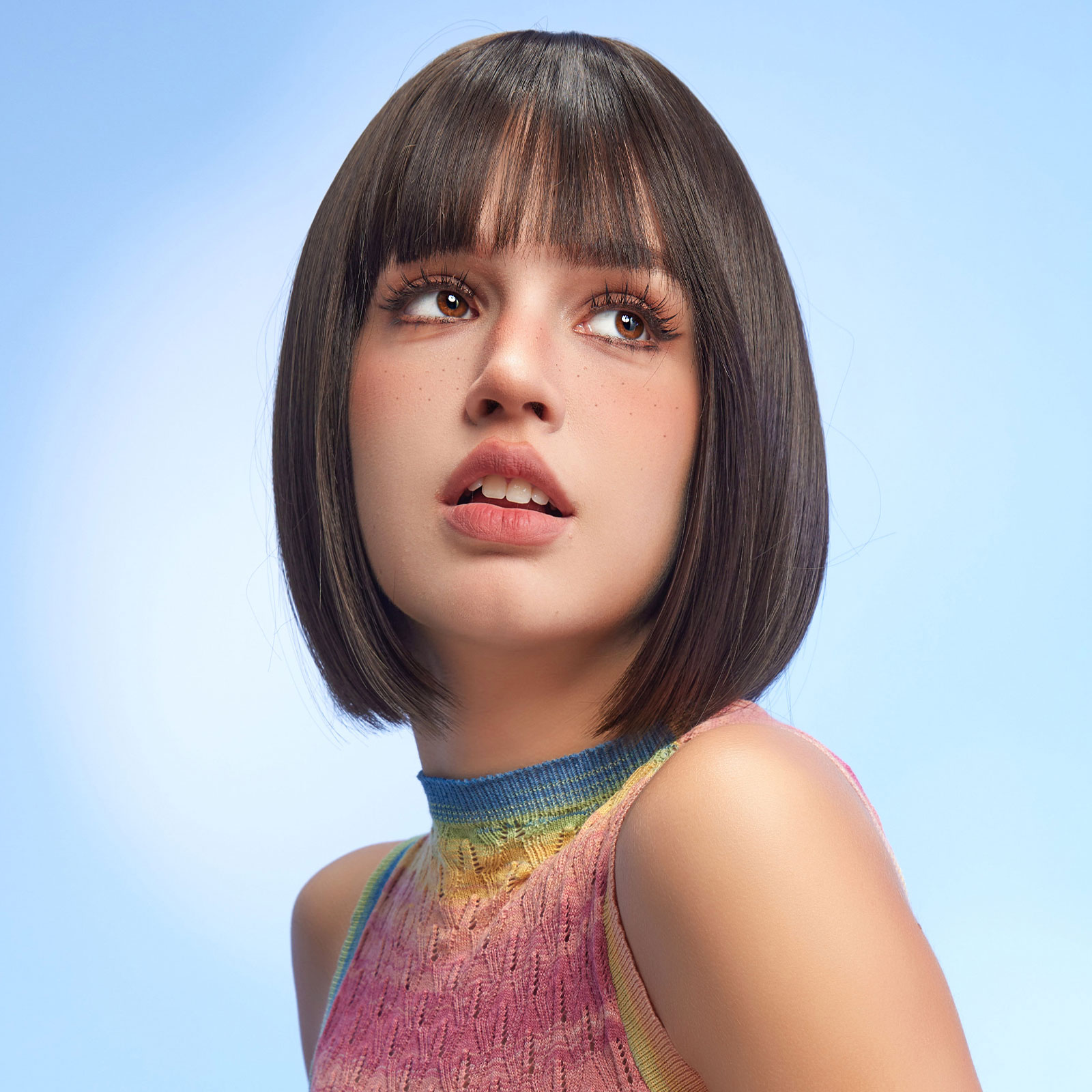 Black bob Straight synthetic wigs