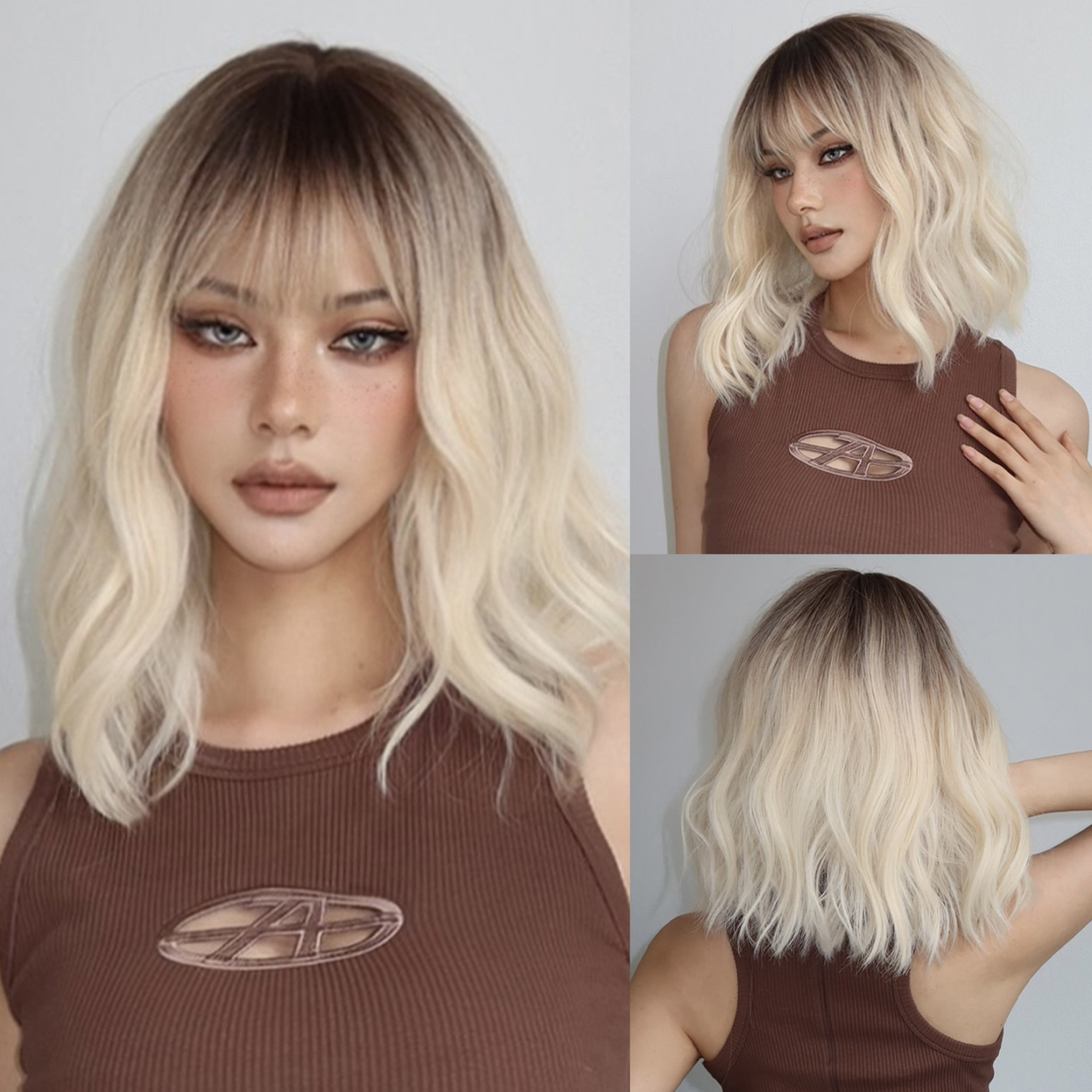 Ombre Brown Synthetic Wig