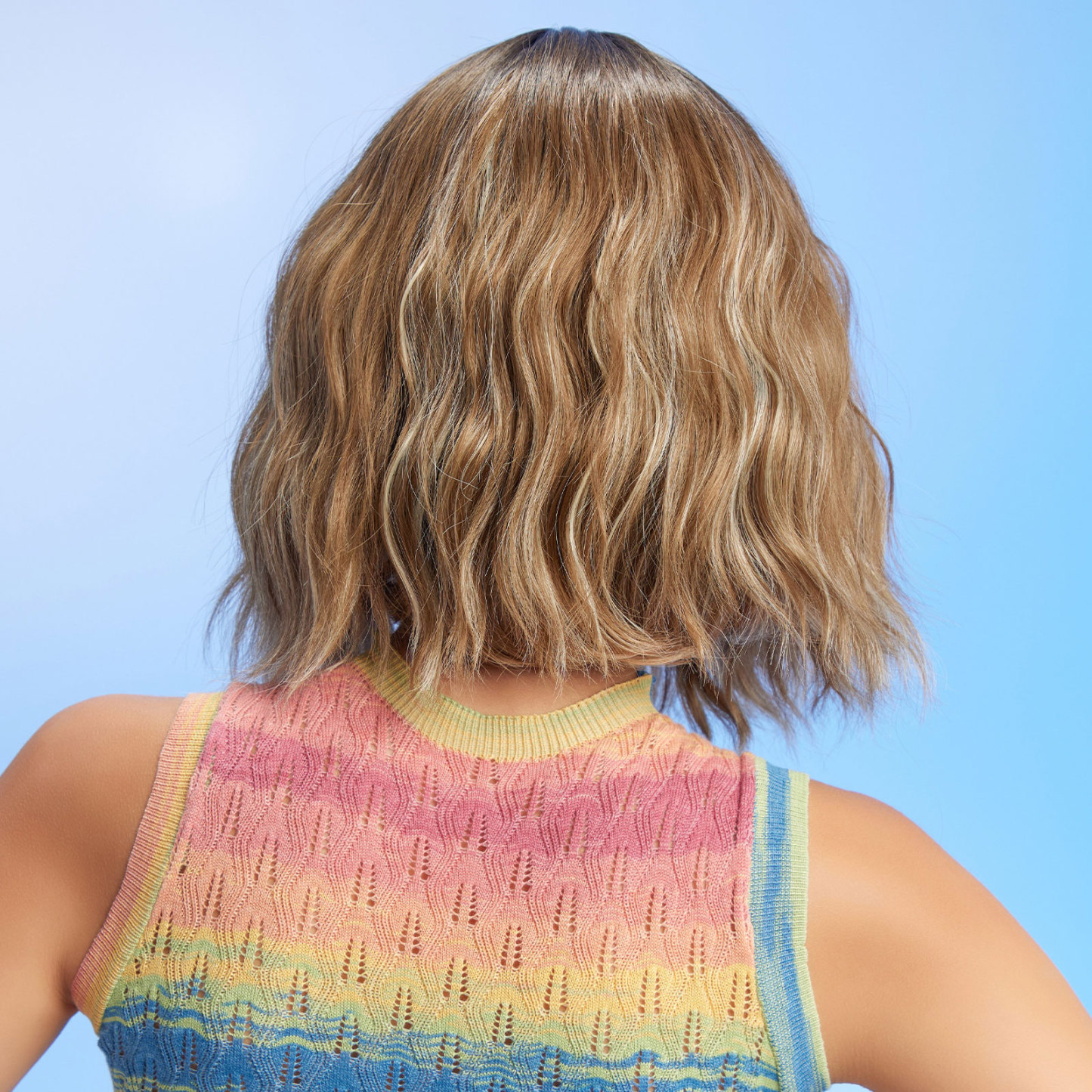 ombre blonde bob curly synthetic wigs