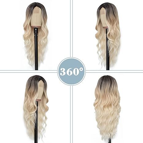 Platinum Blonde Wavy  Synthetic  Wig 