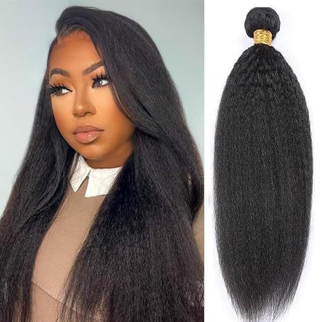Kinky Straight Bundles Human Hair 20 Inch Yaki Straight Kinkycurly Hair