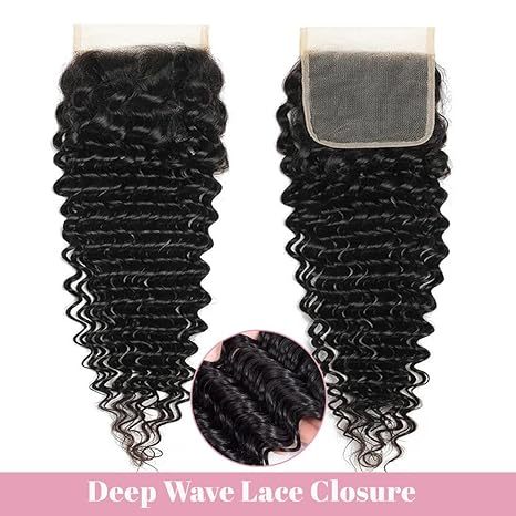 Human Hair Bundles with Closure Curly Closure 
