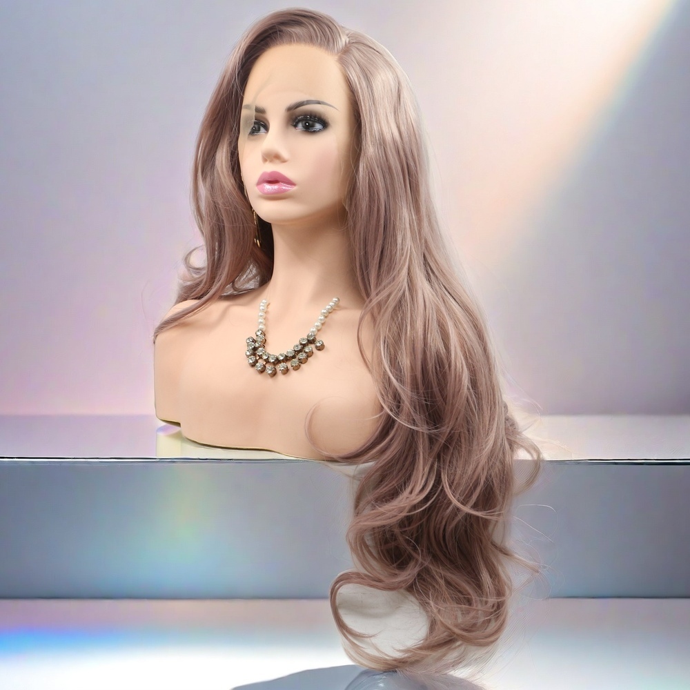 Pink wave Synthetic Front Lace Wig	