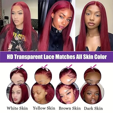 Straight Glueless 13x4 Lace Front Human Hair Wigs   