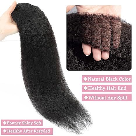 Kinky Straight Bundles Human Hair 20 Inch Yaki Straight Kinkycurly Hair