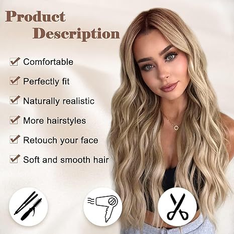Ombre Blonde Wavy Synthetic Wig 