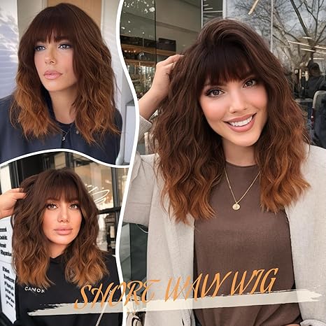 Synthetic Wavy Curly Bob Synthetic Wig 