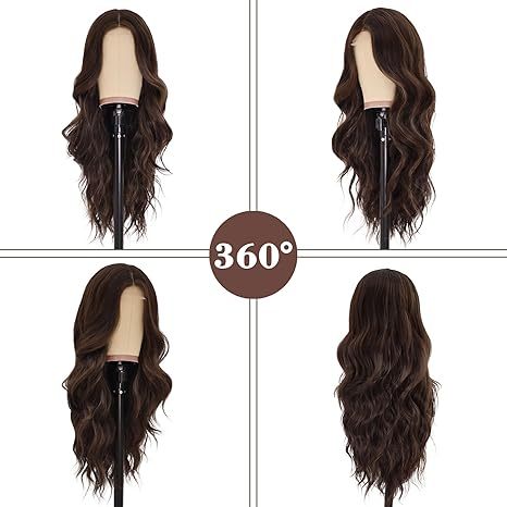 Brown Wavy SyntheticWig 