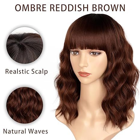 Synthetic Wavy Curly Bob Wig