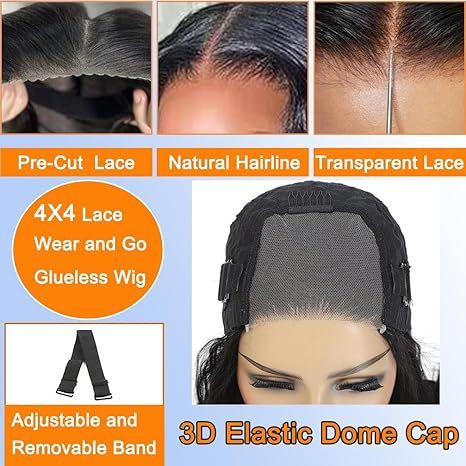 Deep Wave Wear and Go Glueless Wigs Human Hair