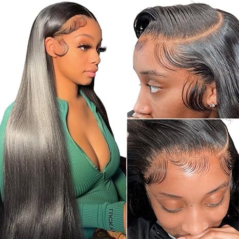 Straight Glueless 13x4 Lace Front Human Hair Wigs  