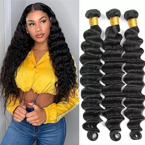 Loose Deep  Human Hair Loose Deep Wave Bundles Human Hair 18 20 22 Inch, 100% 
