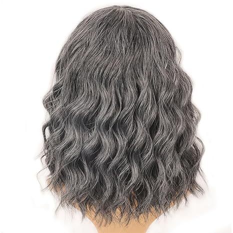Grey Curly Bob Synthetic Wig 