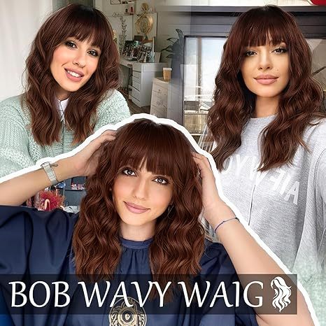 Synthetic Wavy Curly Bob Wig