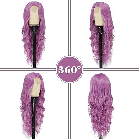 Purple Wavy Synthetic Wig 