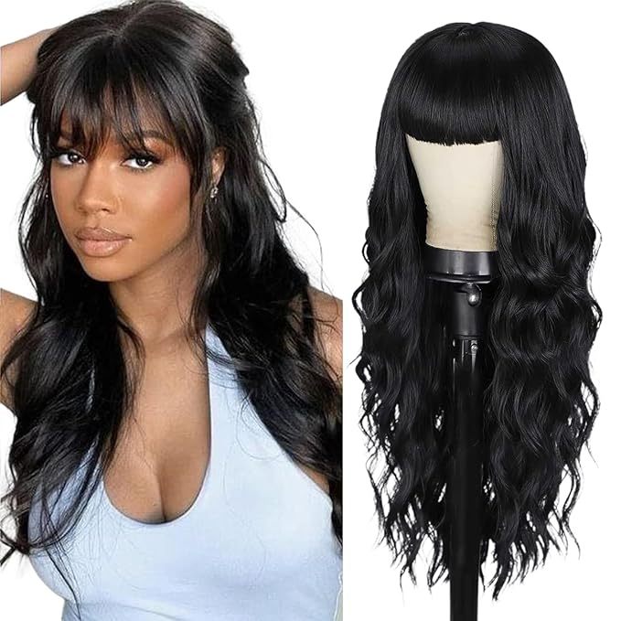 Black Wigs for Women Long Curly Synthetic  Wigs