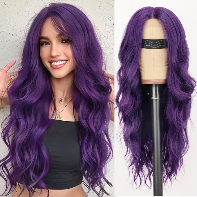 Dark Purple  Synthetic Wig