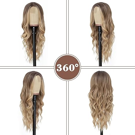 Ombre Blonde Wavy Synthetic Wig 
