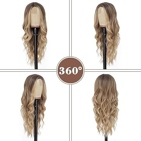 Ombre Blonde Wavy Synthetic Wig 