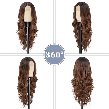 Ombre Brown Wavy Synthetic Wig