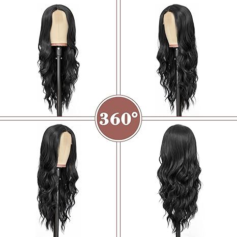 Black Wavy Synthetic Wig  