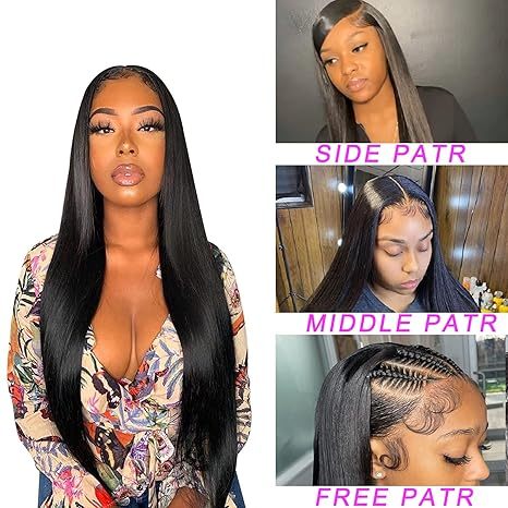 Straight Glueless 13x4 Lace Front Human Hair Wigs  