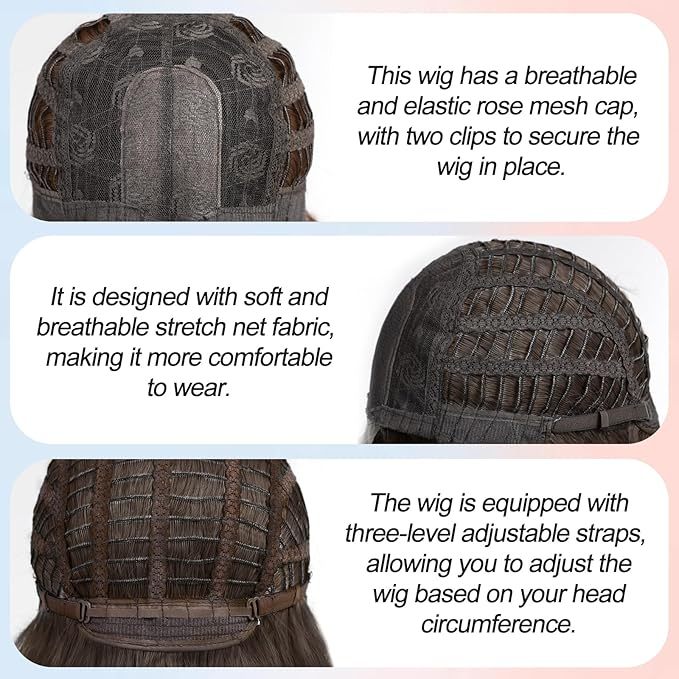 Pink Wavy Synthetic Wigs