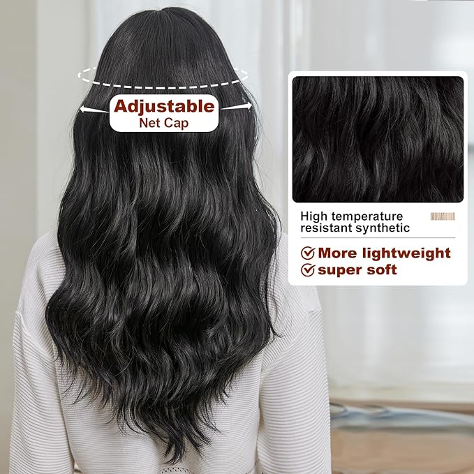 Black Wigs for Women Long Curly Synthetic  Wigs