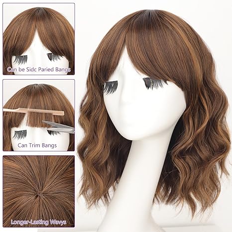 Synthetic Wavy Curly Bob Synthetic Wig