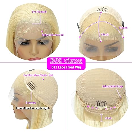 Straight Glueless 13x4 Lace Front Human Hair Wigs