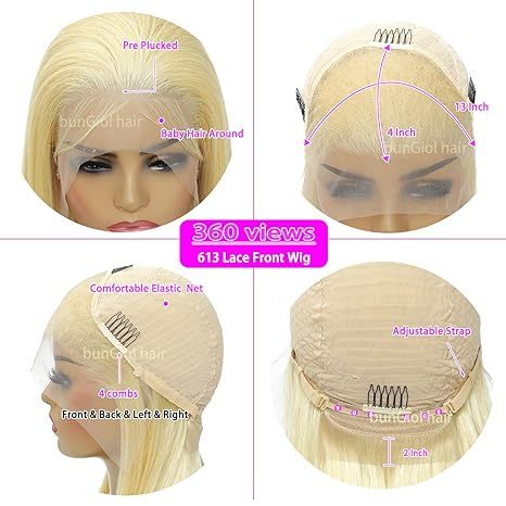 Straight Glueless 13x4 Lace Front Human Hair Wigs