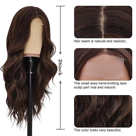 Brown Wavy SyntheticWig 