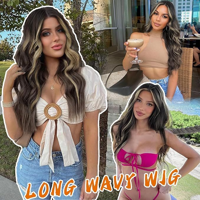 Long Wavy Dark Synthetic  Wig