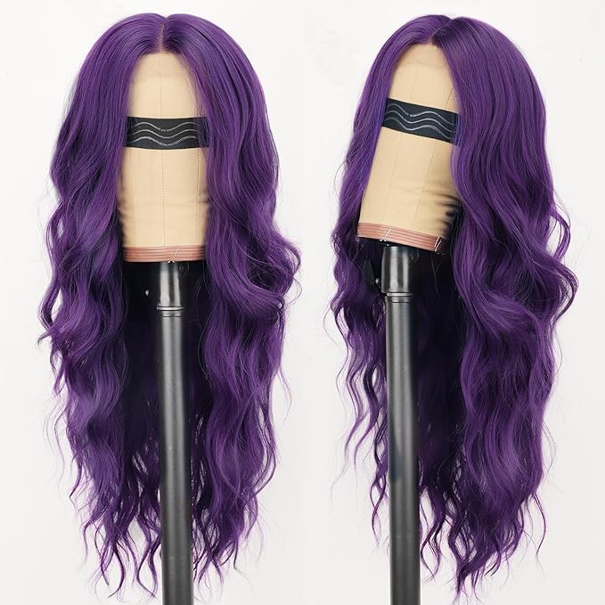 Dark Purple  Synthetic Wig