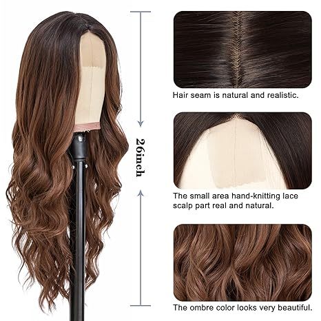 Ombre Brown Wavy Synthetic Wig