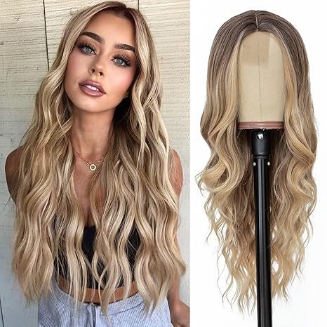 Ombre Blonde Wavy Synthetic Wig 