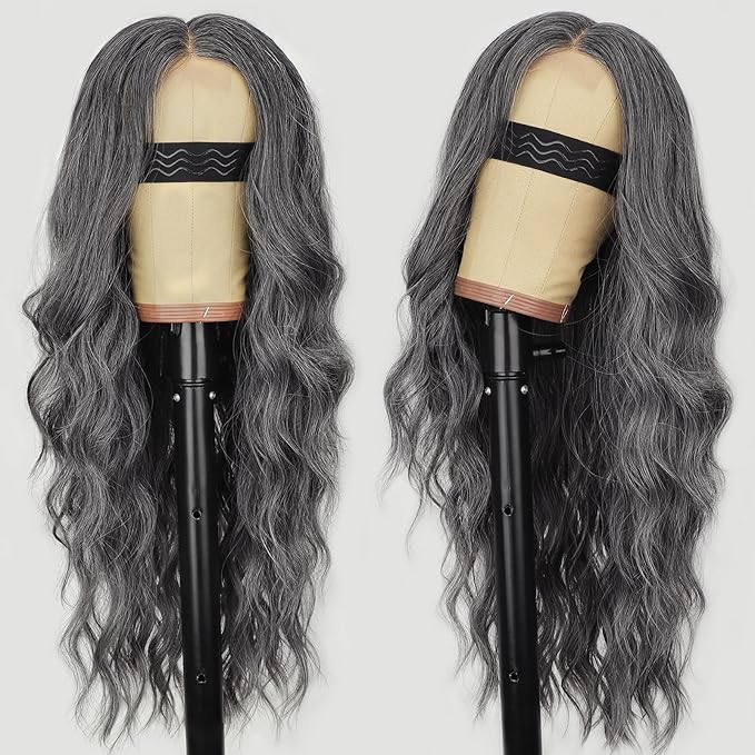 Gray And White SyntheticWig