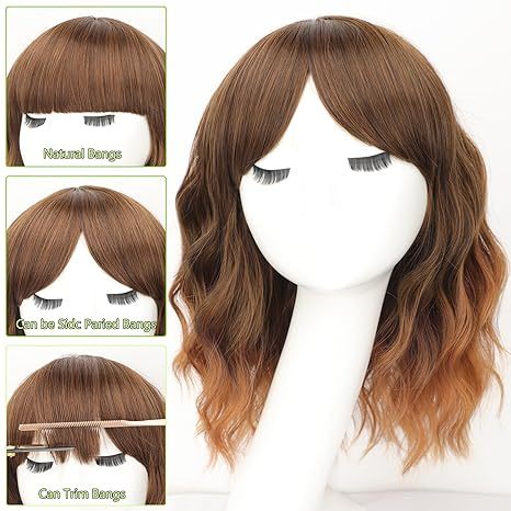 Synthetic Wavy Curly Bob Synthetic Wig 