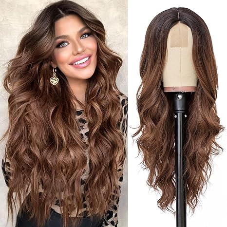 Ombre Brown Wavy Synthetic Wig