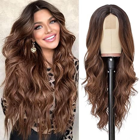 Ombre Brown Wavy Synthetic Wig