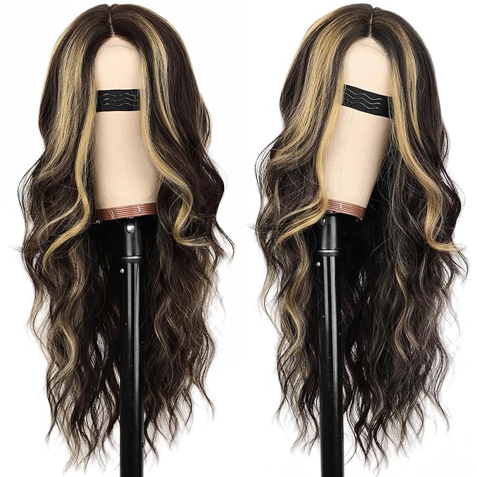 Long Wavy Dark Synthetic  Wig