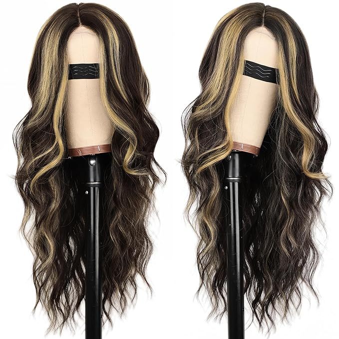 Long Wavy Dark Synthetic  Wig