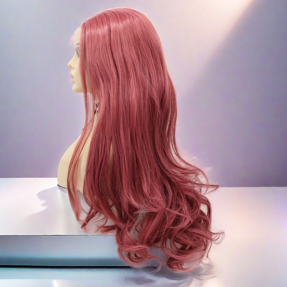 red Synthetic Front Lace Wig