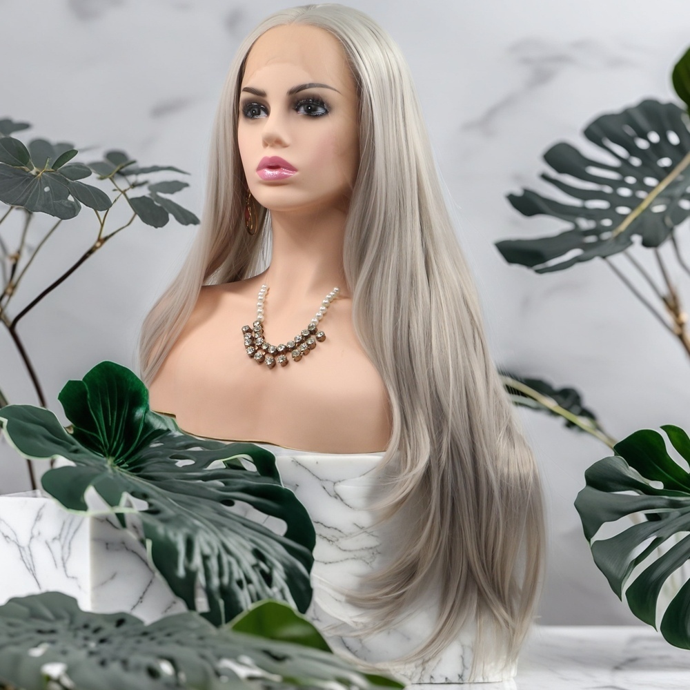 Grey Synthetic Front Lace Wig