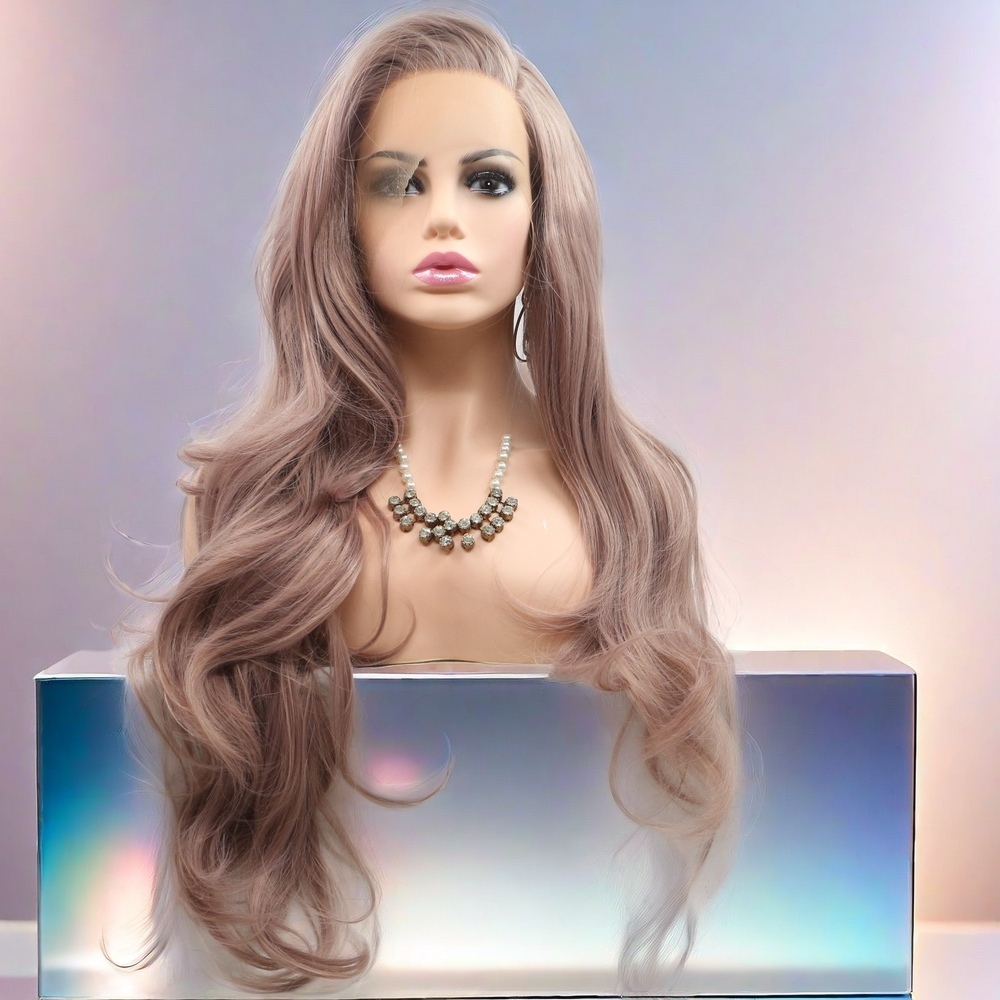 Pink wave Synthetic Front Lace Wig	