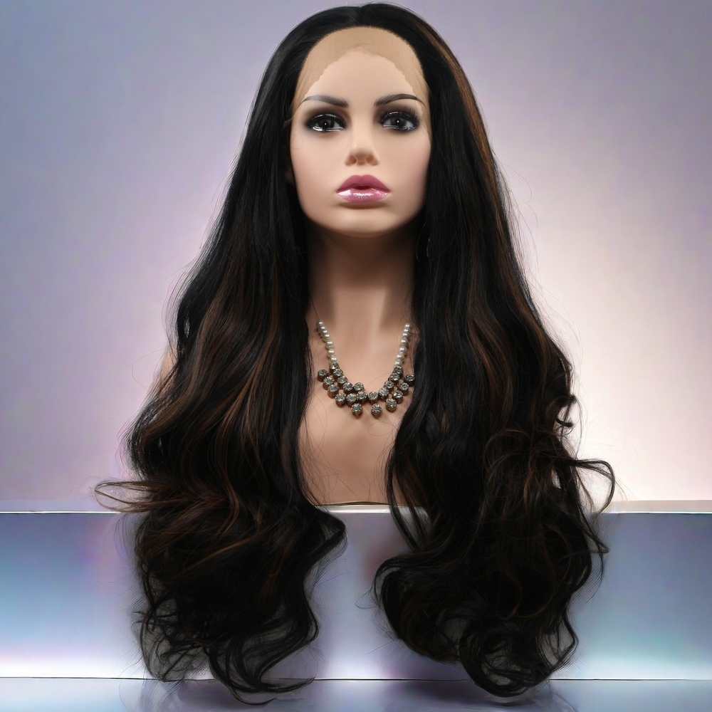 Black wavy  Synthetic Front Lace Wig