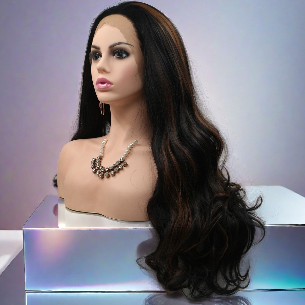 Black wavy  Synthetic Front Lace Wig