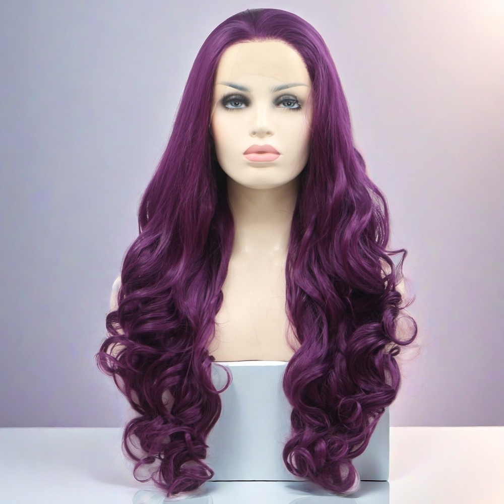 wave purple Synthetic Front Lace Wig