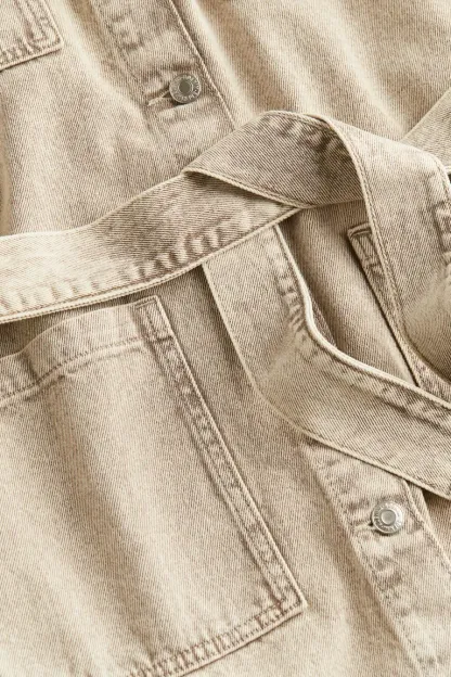 Veste en jean à ceinture nouée