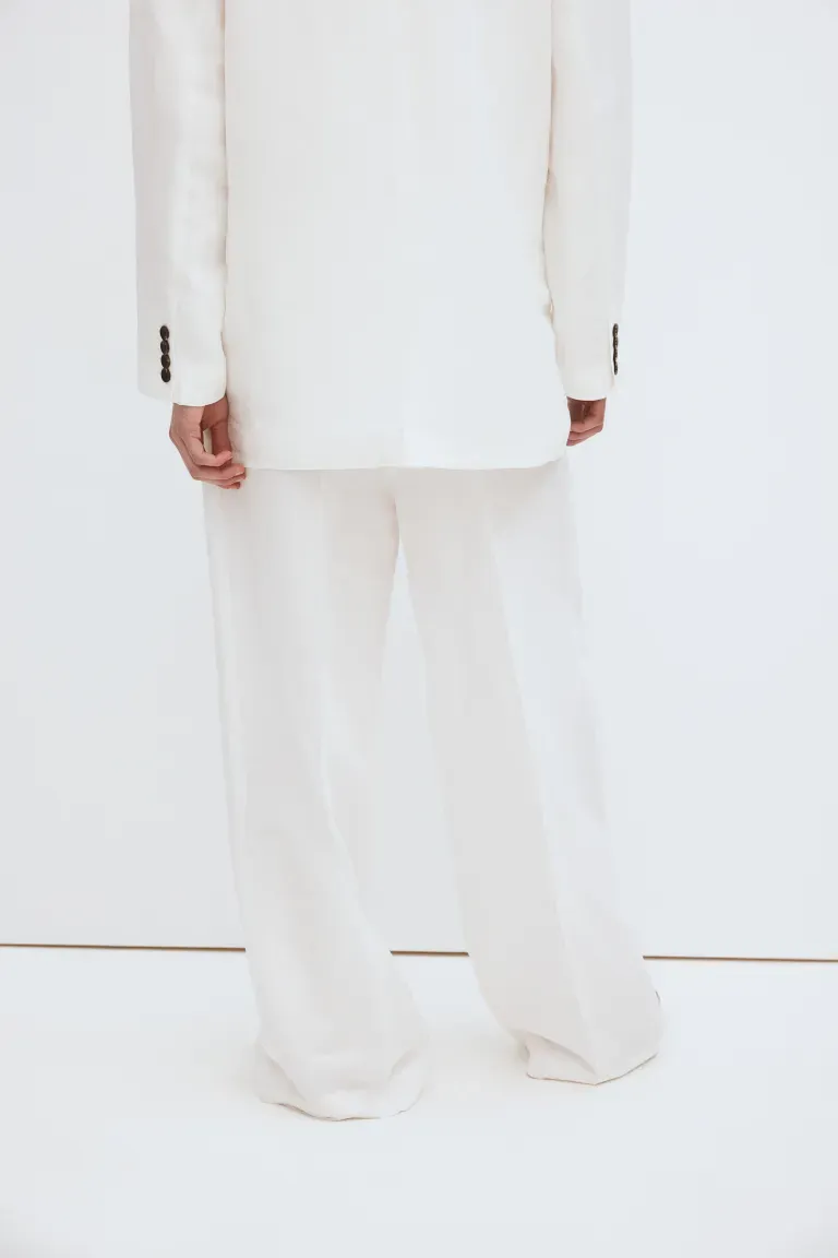 Pantalon habillé en lin mélangé